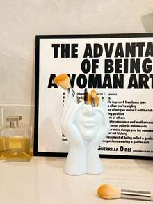 1pc Creative Human Body Painting Design Multi-Functional Desk Organizer Pen Holder Makeup Brush Holder Decorative Item - Multicolor - View 7