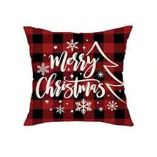 1/4pcs, Buffalo Plaid Christmas Throw Pillow Covers, 45*45cm Christmas Tree And Truck Decor Cushion Covers, Farmhouse Winter Holiday Believe Prints Decor Pillowcases, For Porch Patio Couch Sofa Living Room Outdoor, Home Decor, Without Pillow Inserts Christmas Decorations Christmas Decoration Christmas Decorations Home Room Decor