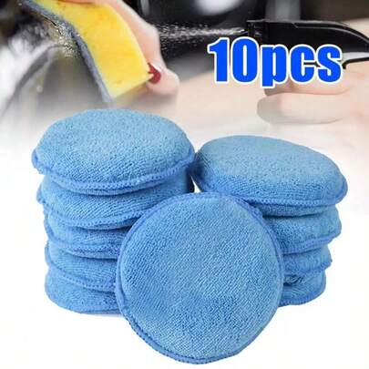 10Pcs Car Microfiber Polishing Pads Wax Applicator Foam Sponge Cleaning Buffer