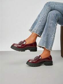 fandelle Scarpe casual retrò da donna con suola spessa e colore unito, adatte per l'uso quotidiano