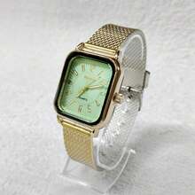 Women's Square Silicone Watch - màu xanh lá - Xem 1