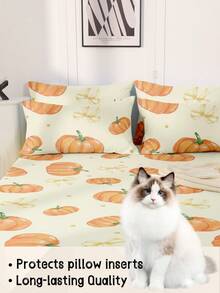 1 pieza/2 piezas Funda de almohada suave, Fundas de almohada de varios tamaños, Amigable con la piel, Transpirable, Cierre de sobre, Resistente a arrugas, decoloración y manchas, Adecuado para dormitorio, Esquema de color cálido, Amarillo, Sofá, Sala de estar, Decoración del hogar, Inserto de almohada no incluido, Decoración de otoño, Decoración de habitación, Vuelta al colegio, Útiles escolares