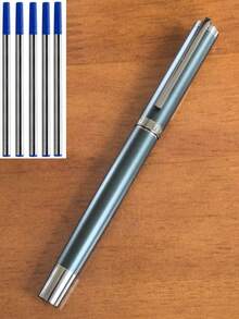 [Customized] Personalized Engraved Metal Business Office Ball Pen Gift Set With Refill, 2pcs, High Quality Ballpoint Pen For Daily Writing, Signature, Birthday, Father's Day, Thanksgiving, Christmas, Gift For Friends, Relatives, Leaders, Colleagues Back To School - Multicolor - View 106