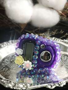 1pc/5pcs/10pcs Outdoor Hiking Pedometer With Flower Rhinestone Decor, Accurate Step Counting To Record Spring Footprints - Multicolor - View 18