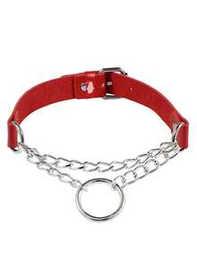 1件装女士皮革颈链时尚腰带风格朋克风项链锁骨项链摇滚颈链新娘饰品万圣节 - 黑色 - 查看 10