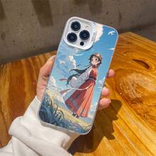 [Enviado desde México]Una funda de teléfono moderna con un diseño de chica Hanfu de dibujos animados, compatible con iPhone 16 Pro Max, 15, 14 Plus, 13, 12 y 11 Pro, que es simple, ligera y elegante, funda de teléfono elegante, funda de teléfono moderna, funda de teléfono ligera - Plateado - Ver 2
