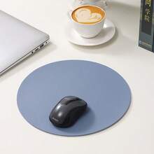 1pc Small Round Single/Double-Sided Solid Color Mouse Pad, Non-Slip Computer Office Gaming Desk Mat For Women