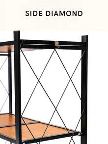 A Multi-Tiered Folding Floor-Standing Storage Rack With Casters, A Three-, Four-, Or Five-Tier Kitchen Microwave Rack, Living Room Bookshelf, Bathroom Storage Rack, And A Narrow-Gauge Household - Black (five Layers) - View 4