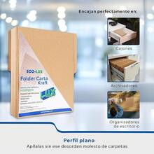 LUX Folder Tamaño Carta Paquete con 100 Unidades - Carpeta Kraft Recicladas Ecológicas Biodegradables (Carta) - Papel - Ver 11
