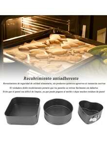 Removable Cake Pans For Pastries, 3 Pieces - Black - View 8