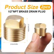 2pcs Brass Boat Drain Plug, 1/2inch NPT Boat Drain Plug Garboard Drain Plug Solid Brass Boat Drain Plug Kit For Boat Hull Bayliner Four Winns Glastron Larson Sea Ray Starcraft
