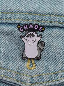 1 Piece Cute Cartoon Raccoon Pin, Suitable For Backpack Clothing Hat, Gift For Friends - Multicolor - View 5