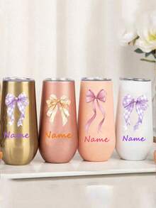1pc 6Oz Stainless Steel Champagne Glass,Personalized Custom Name Tumbler, Bridesmaid Champagne Glass, Double Insulated Vacuum Sealed Cup, Indoor Kitchen Outdoor Travel Cold Drink Hot Drink Car Cup, Summer Winter Drinkware - Multicolor - View 7
