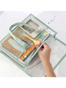 Clear Tote Bag - Large Pouch For Students, PVC Cosmetic Organizer, Clear Bag For Stadium Events - Single Piece - View 5