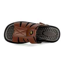 Franciscan Style Men's Sandal With Comfort Insole And Adjustable Buckle Outdoor Synthetic Fiber Buckle Beach Sandals SPRING - CAFÉ - View 9