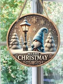 1pc Christmas Gnome 2D Flat Acrylic Window Hanging Decor, Vibrant Graphic Design - Durable Indoor/Outdoor Decoration For Garden, Porch, Bedroom, Office, Exquisite Details, Suitable For Various Holiday Gifts