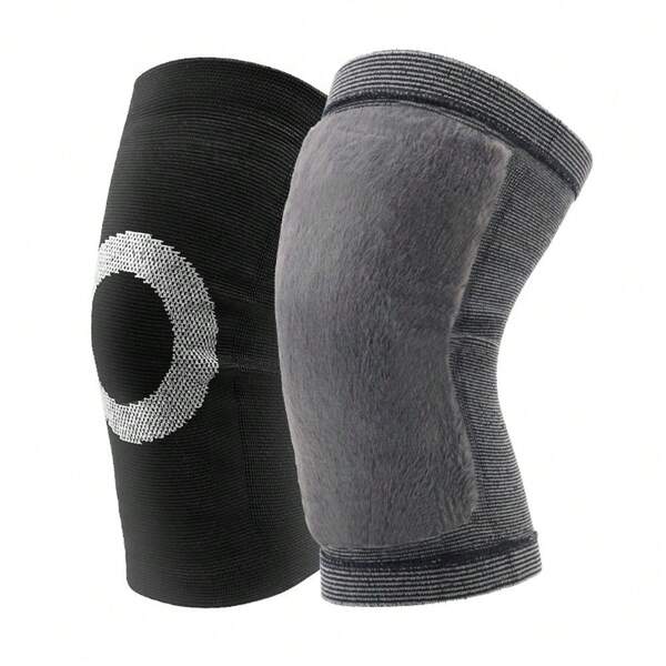1pc Winter Fleece Knee Warmer, Knee Joint Cold Protection Non-Restrictive Leg Knee Sleeve For Men & Women, Suitable For Winter Running, Workout, Cycling