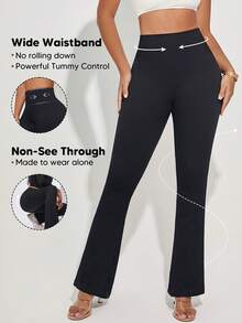 Women's Seamless Rib-Knit High Waist Flare Yoga Pants