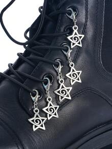 5pcs Fashionable Minimalist Versatile Hollow Spiral Star Pendant Decorations - Suitable For Decorating Boots, High-Top Boots, High Heels, Casual Shoes, And Various Shoes