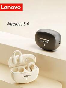 Lenovo 2025新款开放式耳机，无线耳挂式耳机，蓝牙5.4连接，智能通话降噪，深沉低音，人体工学设计，佩戴不显眼，舒适稳定，户外运动耳机 - 經典黑 - 查看 3