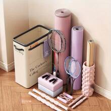1pc Yoga Storage Basket, Durable Foldable, Universal Fit, Soft Fabric Organizer For Fitness Equipment And Home Use, Exercise Accessory Holder, Smooth Texture, Uncharged, No Battery Required, Multipurpose Organizer For Home Gym Accessories