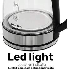 Tetera elctrica de cristal con luz Hervidor de agua elctrico Electrodomsticos Jarra inalmbrica 1, 8 litros 65 onzas Base Removible - Tetera - Ver 5