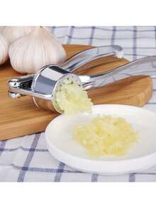 1 pieza Prensa de ajo de acero inoxidable, Trituradora de ajo circular de acero inoxidable, Picador de ajo, Fabricante de pasta de ajo para el hogar, Machacador manual, Exprimidor de jengibre de cocina, Accesorio de herramienta manual