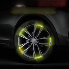 7-Color Laser Luminous Wheel Reflective Stickers (20pcs/Pack), Waterproof & Wear-Resistant 3D Reflective Warning Stickers, Suitable For Cars/Motorcycles/Bicycles, Outdoor Sports Safety Accessories - Multicolor - View 11