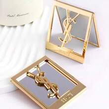 Yves Saint Laurent Lustro Golden Square, luksusowe, duże logo, łatwe w przenoszeniu, do poprawek, do codziennego użytku