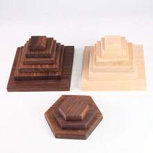 Walnut & Beechwood Display Gift Base, Figurine Doll Stand, Minimalist Jewelry Tray Display Rack