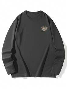 2025秋季新款时尚休闲宽松中长款T恤女字母印花长袖上衣街头韩版 - 深灰 - 查看 8