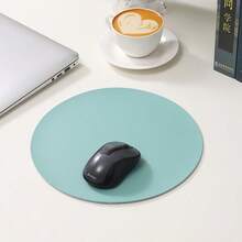 1pc Small Round Single/Double-Sided Solid Color Mouse Pad, Non-Slip Computer Office Gaming Desk Mat For Women