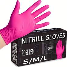 Dark Pink Disposable Nitrile Gloves - Lightweight, Suitable For Household Cleaning, Pet Care, Hair Dyeing - Lead-Free And Alcohol-Free, Three Sizes Available (S//L), Multi-Functional Cleaning Gloves, Fashionable Cleaning Gloves, Kitchen User-Specific, Suitable For All Four Seasons