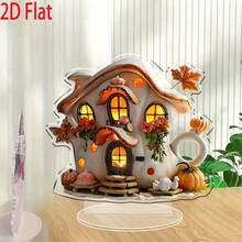 ديكور منزل اليقطين بطراز بوهيمي - من الاكريليك، مناسب للعرض على المكتب في المنزل أو المكتب أو المقهى - ديكور مثالي للخريف وعيد الشكر