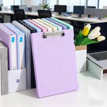 Prancheta com Pasta Tamanho A4, Caixa de Armazenamento Transparente, Organizador de Mesa de Escritório para Documentos, Livros, Papelaria