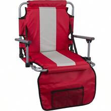 Stansport Asiento Plegable para Estadio con Brazos - Rojo - Ver 1