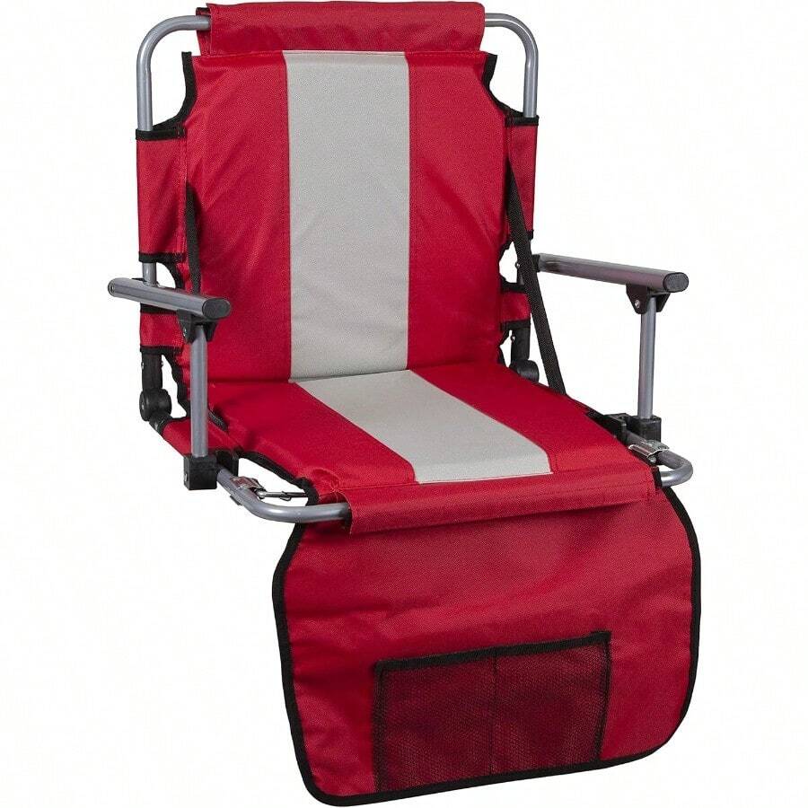 Stansport Asiento Plegable para Estadio con Brazos - Rojo - Ver 1