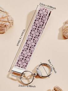 1 件锌合金钥匙扣、钥匙扣、包包挂件、织带钥匙扣、钥匙扣配件、手腕钥匙扣、印花织带钥匙扣、女士汽车钥匙扣、女士包包和吊坠钥匙扣、通用钥匙扣、女士时尚钥匙扣（由于拍摄光线角度不同，可能会有轻微色差，请以实际产品为准。） - 淡紫色 - 查看 2