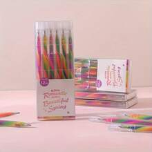 Shiny Gel Pen - Light Color Gradient (Pink, Orange-Yellow, Green-Blue, Purple) Fine Tip Design, Suitable For Marking, Drawing, School, Office And Art Handicrafts - Compatible With Crayons And Markers, Ideal Choice For Students And Professionals, High-Quality Ink, Creative Coloring Pen, Smooth Writing, Beautiful Appearance, Colorful Tones, Suitable For Drawing And Office Use
