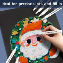 Permanent White Paint Pen Acrylic Marker, Professional Art Supplies For Black Paper, Highlight, Fabric, Tire, Metal, Wood, Canvas, Glass, Plastic, Stone, Ceramic, Metallic, Drawing, Painting For Adults, Artists, Students And Beginners(3/5pcs) - White - View 6