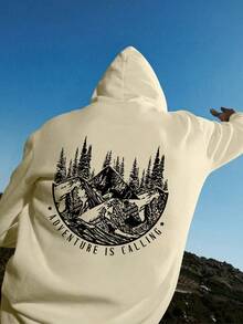 هودي رجالي فضفاض مبطن حراريًا، بطراز الشارع، للخريف/الشتاء، بأكمام طويلة