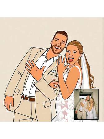 1pc Custom Digital Portrait From Photo – Comic Book Style Illustration – Family, Couple, Kids,Pet, Printable Wall Art Gift | Personalized Gift