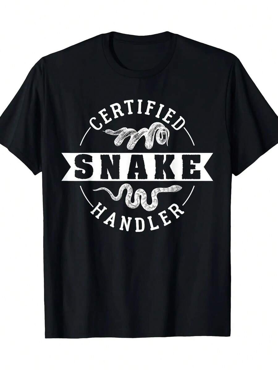 Certified Snake Handler T-Shirt - 220g - Black - View 1
