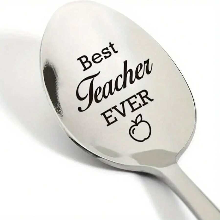 Meilleurs cadeaux pour les enseignants, cadeau de remerciement et d'appréciation pour les enseignants, meilleure cuillère à café/thé en acier inoxydable gravée "Meilleur enseignant" comme cadeau pour les enseignants
