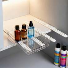 4pcs Track Slide Rails, Easy Install Screw-Free Bottom Mount Drawer Slides, Organizer Basket Slides, DIY Drawer Glides, Multi-Purpose Storage Slides, Suitable For Dorm Storage Boxes, Home Kitchen, Bathroom Cabinets And Closet Organizers, 2/4pcs - Multicolor - View 4