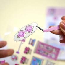 Toca Boca păpușă roz magazin de dulciuri scenă viața de zi cu zi DIY lucrat manual scrapbooking autocolante copii jucării - Roz praf - Vizualizare 8