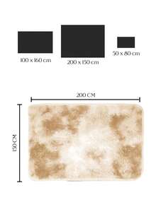 Alfombra Decorativa de Pelo Alto. Alfombra de Peluche. Tapete Elegante para Sala de Estar y Dormitorios. Alfombra Antideslizante De Estilo Moderno. - Beige con blanco - Ver 6