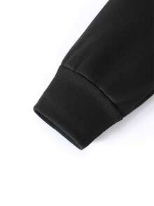 Men Hoodie Co-Ords - Black - View 8