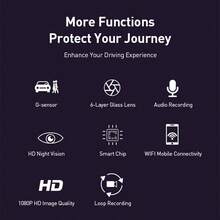 Philips 1080P Front Dash Cam With Philips High-Speed Card, WiFi APP Dash Camera For Cars, HD Night View Mini Dashcam Support G-Sensor Parking Monitor (Connect The Car Power Supply For Use)