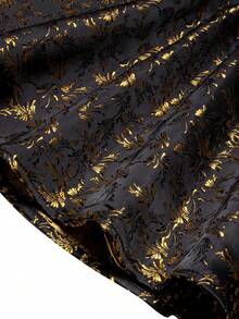 Mens Shirt Long Sleeve Gold Shirts Regular Fit Button Tops Wedding Formal Casual Office Suit Coats - 金色 - 查看 4